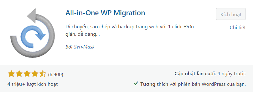 Hướng dẫn sao lưu và phục hồi dữ liệu Website WordPress 66 All in one Migration