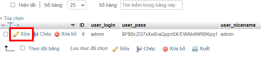 Hướng dẫn cài Theme (Mẫu giao diện) lên hosting với Duplicator 21 Bấm vào nút Sửa