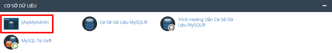 Hướng dẫn cài Theme (Mẫu giao diện) lên hosting với Duplicator 18 Bấm vào phpMyadmin