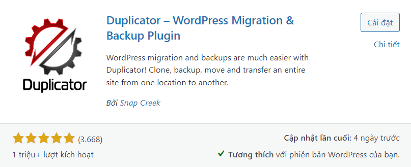 Hướng dẫn cài Theme (Mẫu giao diện) lên hosting với Duplicator 1 Cài đặt Plugin Duplicator