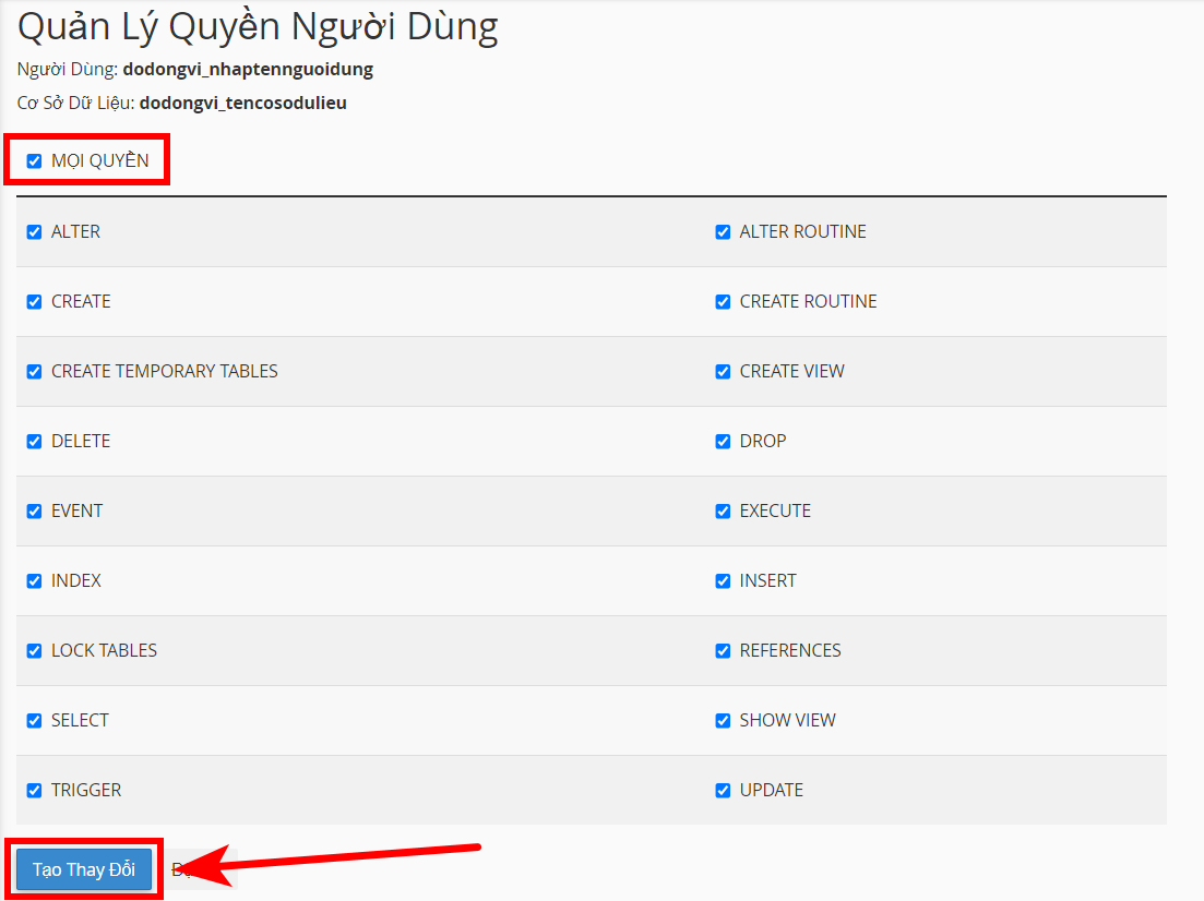 Hướng dẫn cài Theme (Mẫu giao diện) lên hosting với Duplicator 12 Cấp quyền cho người dùng