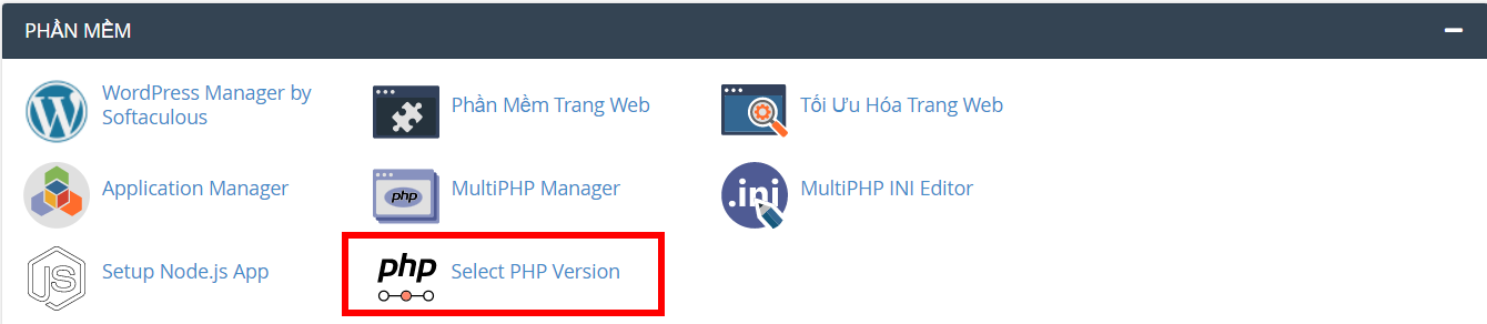 Hướng dẫn cài Theme (Mẫu giao diện) lên hosting với Duplicator 3 Chọn Select PHP Version