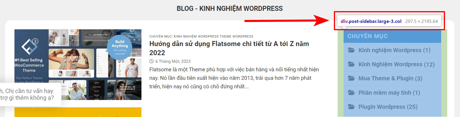 Cách tạo Widget cố định & cuộn linh hoạt đẹp mắt (Sticky Widget) 14 Copy class của widget