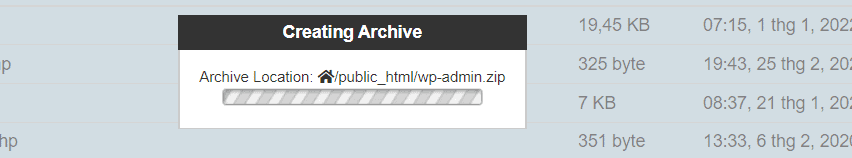 Hướng dẫn sao lưu và phục hồi dữ liệu Website WordPress 42 Đang nén file