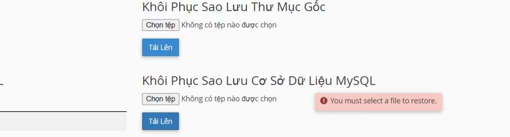 Hướng dẫn sao lưu và phục hồi dữ liệu Website WordPress 50 Khôi phục cách 1